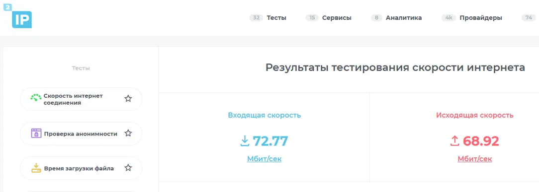 как измерить скорость интернета