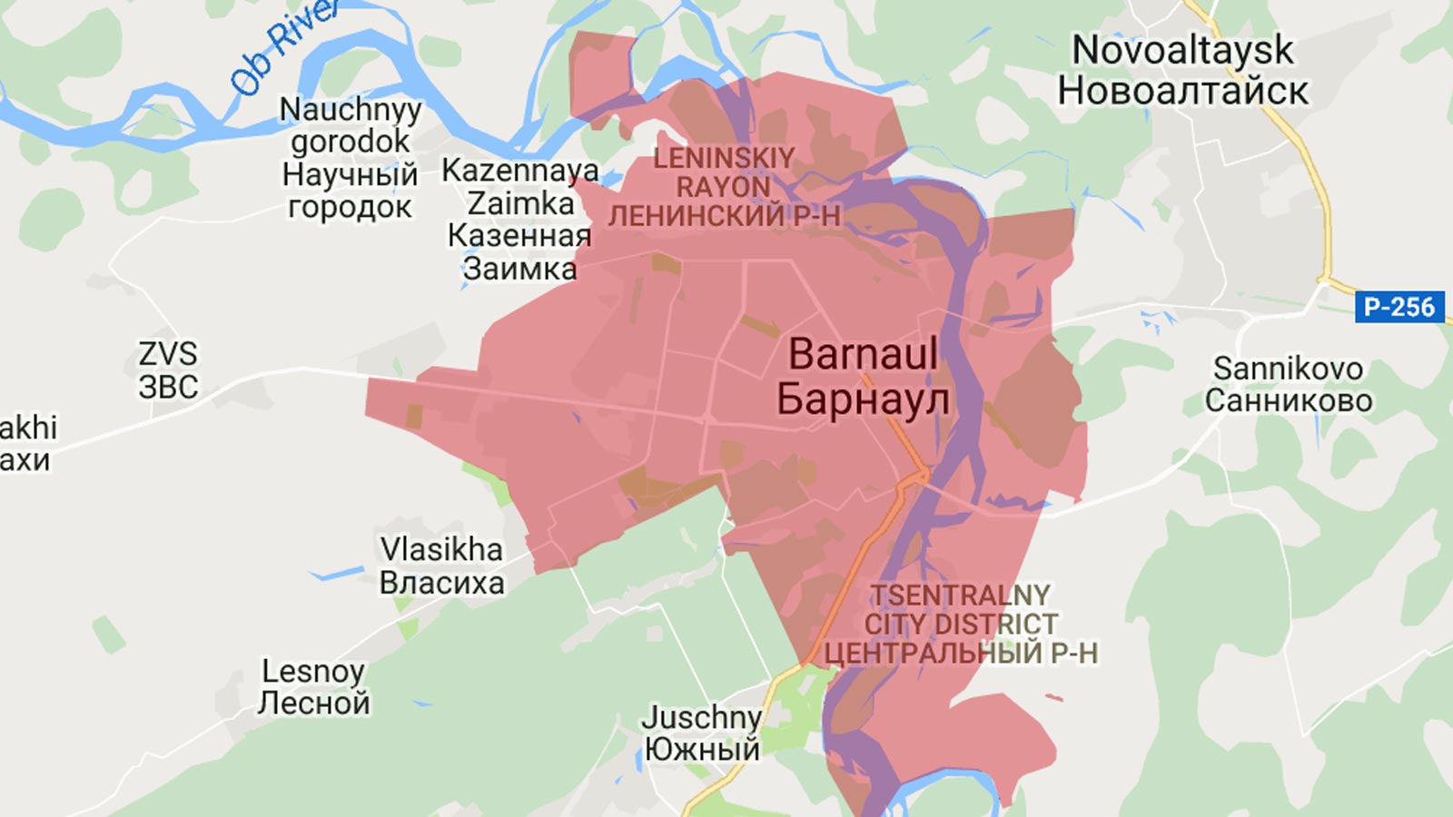 Карта Барнаула